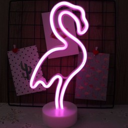 Lámpara de luz de neón usb de decoración led flamingo flexible luz de neón personalizado