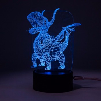 Control remoto de luz nocturna control de luz táctil atenuación forma de ciervo led personalizar lámpara de ilusión 3d luces de noche para niños