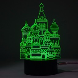 Building USB зарядки Замок здание 3D светодиодный датчик настроения ночного датчика света 3D Creative Light
