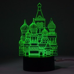 Costruzione di ricarica usb castello costruzione 3d led sensore d'atmosfera sensore di luce notturna 3d luce creativa