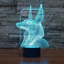 Oem Creative 3D иллюзия лампа оптический светодиодный пульт дистанционного управления небольшой декоративный ночной свет