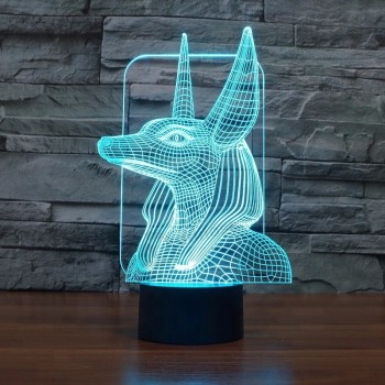 Oem creatieve 3d illusie lamp optische led afstandsbediening kleine decoratieve nachtlampje