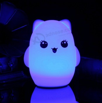 Lámpara de noche de niños de animales lindos led para escritorio de dormitorio
