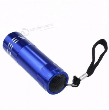 Lampe de camping personnalisé en aluminium mini torche 9 led lampe de poche