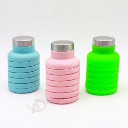 Outdoor Campaign Collapsible 600ml Silicone Squeeze Foldable Sports Water Bottle