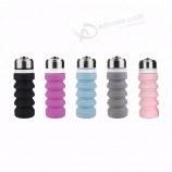 Viagem portátil squeeze esportes recolhível garrafa de água de silicone