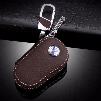 Costura de mão personalizada caso chave de couro real para o carro