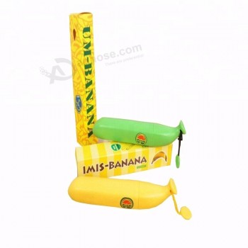 Kompakter 3-fach Mini-Bananenregenschirm mit Werbung