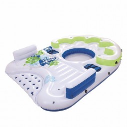 Pvc aufblasbare sonnenvergnügen wasser pool tropische tahiti schwimmende lounge