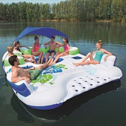 OEM personalizado pvc tropical tahiti isla flotante de agua inflable