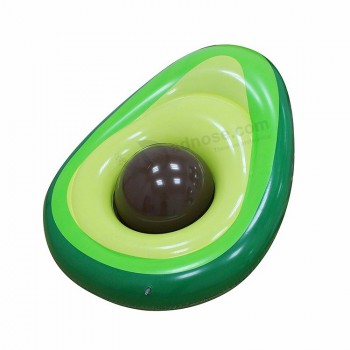 水果设计水浮标玩具充气绿色鳄梨池浮球