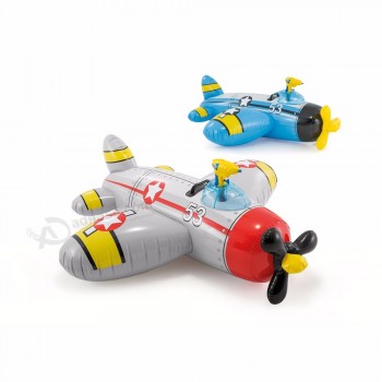 Opblaasbaar zwembad speelgoed vliegtuig met waterpistool lucht rijden-Op zwembad meer speelgoed water boei met oem/Aangepaste service