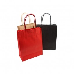 Shopping bag in carta kraft con manico attorcigliato per lo shopping/Promozione/Regalo