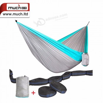 Hamaca de nylon portátil al aire libre netos paracaídas árbol correas saco de dormir para acampar