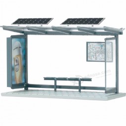 Abri bus solaire fabricants avec lightbox publicitaire