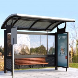 Design de abrigo de ônibus de aço inoxidável de mobiliário de metal ao ar livre