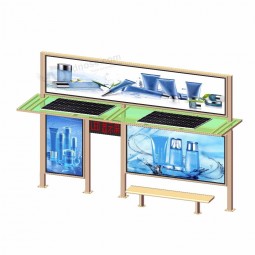 Hochwertige Solar-Bushaltestelle mit Wartestühlen
