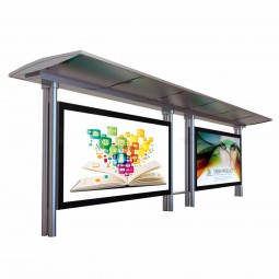 Bushalte reclame lightbox RVS bushokje