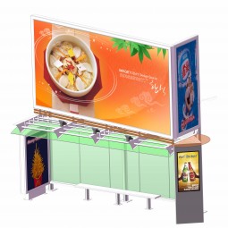bus stop shelter advertising board with bus station