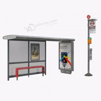 Mobiliario de calle moderno parada de autobús refugio refugio parada de autobús