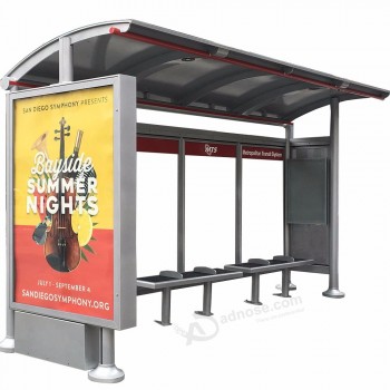 реклама укрытия автобусной остановки с светлой коробкой