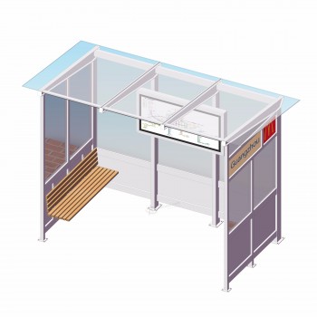 Galvanized sheet frame bus station shelter