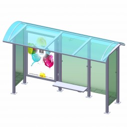 Metal Bus Stop Shelter Outdoor PC Board Bus Stop