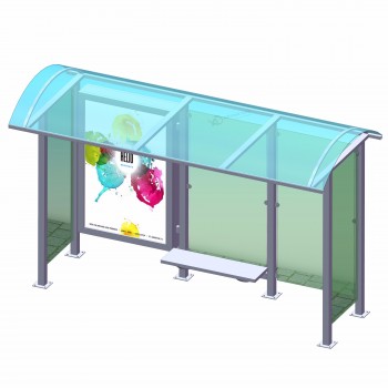 Metal Bus Stop Shelter Outdoor PC Board Bus Stop