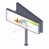 Estrutura de outdoor retroiluminado em forma de v em material de aço personalizado