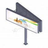 Op maat gemaakte v-vormige billboardstructuur met achtergrondverlichting van staal
