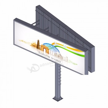 Op maat gemaakte v-vormige billboardstructuur met achtergrondverlichting van staal
