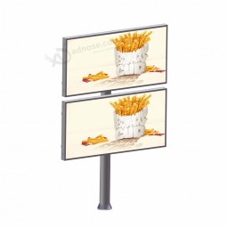 Double Decker Advertising Steel Structure LED Backlit Billboard with your logo