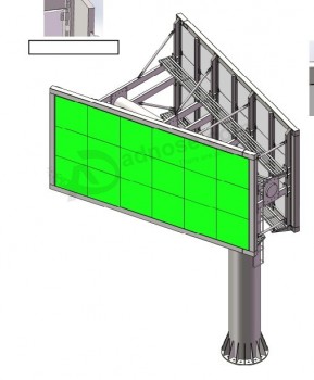 Double face v forme structure led led écran support