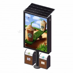 Mupi werbung light box mit mülleimer