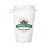 Otor brand 8oz 12oz 16oz tazza di caffè in carta monouso per uso alimentare a doppia parete con coperchio in plastica