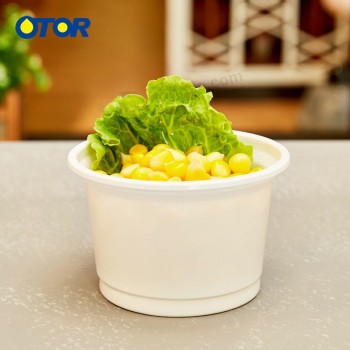 奥托品牌厂家批发oem food garde透明一次性塑料包装汤杯和圆顶盖