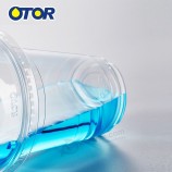 Copo plástico e tampa do suco de café descartável feito sob encomenda da marca do otor com logotipo