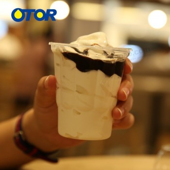 Otor 브랜드 뚜껑과 일회용 8oz kfc 투명 한 단일 벽 아이스크림 플라스틱 컵