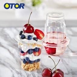 Otor 브랜드 도매 주식 8oz/250㎖ disposable plastic ice cream cup with lid