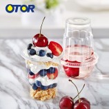 Stocks de gros de marque otor 8oz/250Ml disposable plastic ice cream cup with lid