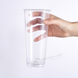 Wholesale 16oz 480ml transparent disposable plastic juice coffee cup with plastic lid with high quality