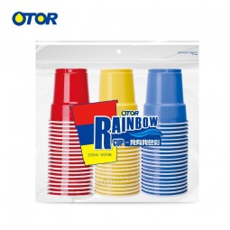 Wholesale custom high quality oem 200ml 250ml single wall double color blister disposable plastic party bar beer cup