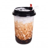 Otor all'ingrosso 500ml forma personalizzata chiaro pp tazza di tè di plastica monouso bolla con coperchio
