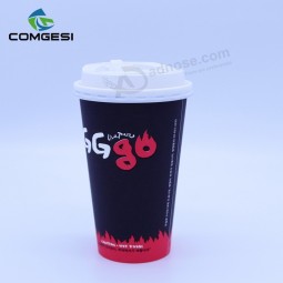 16온스 Paper Cups with Lids_Kraft Double Wall Paper Cups_Personalized Logo Print Coffee Cups
