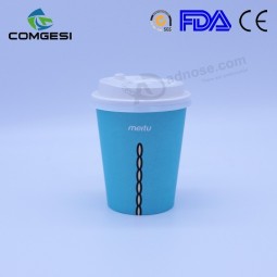 Copos de café descartáveis ​​copos de papel de bebida gelada com copos de café lids_paper recicláveis