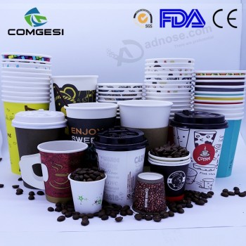 Fornecedor de papel cup_wholesale hot cold cups_coffee para ir copos com tampas