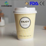 Paper coffee cups_insulated disposable coffee cups with lids_10oz coffee cups