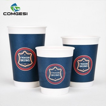 Copos de café descartáveis ​​com tampas copos de café wholesale_disposable com copos de café de parede lids_single atacado