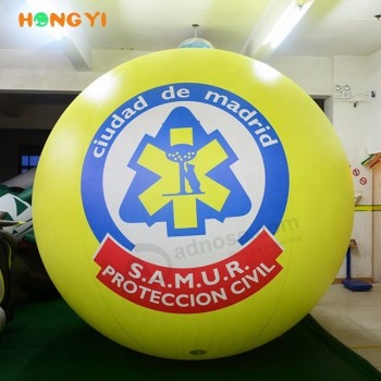 Amarillo llamativo luz rodando inflable cielo publicidad globos