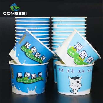 Vasos de papel para helados con logo_biodegradable vasos de papel para helados con vaso de papel logo_wholesale para bebidas frías